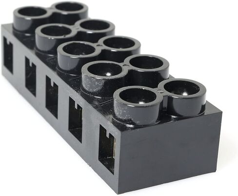 RLECS 500V 60A 5 مواضع صف مزدوج لولبي طرفي كتلة صف مزدوج حاجز كهربائي طرفي شريط كتلة، أسود in Kuwait