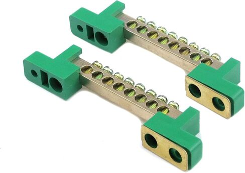 MY MIRONEY Terminal Bus Bar 6 Positions Screw Brass Terminal Grounding Strip Bus Bar Block Green Terminal Block Pack of 5 in Saudi Arabia