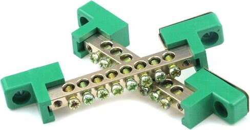 MY MIRONEY Terminal Bus Bar 6 Positions Screw Brass Terminal Grounding Strip Bus Bar Block Green Terminal Block Pack of 5 in Saudi Arabia