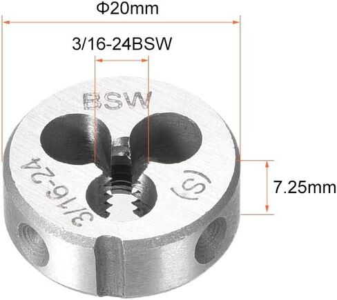uxcell 1/8-40 BSW Round Die, Machine Thread Right Hand Threading Die, Alloy Steel Screw Thread Cutting Die in Saudi Arabia