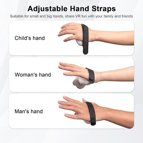 مقابض تحكم UPOK متوافقة مع Meta/Oculus Quest 3 - حافظة بمقبض في غطاء سيليكون، أشرطة يد جلدية سهلة ضبط الأيدي الكبيرة/الصغيرة الحجم، تصميم محكم يعزز الراحة in Kuwait