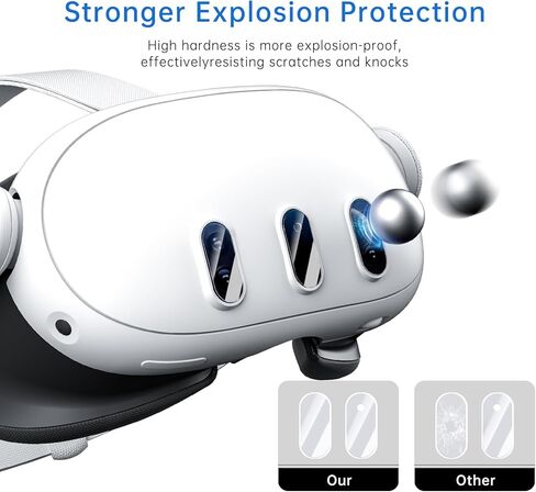 غطاء عدسة Zybervr لـ Quest 3، غطاء عدسة عالي الدقة رفيع للغاية لـ Meta Quest 3، واقي كاميرا مضاد للخدش لـ Oculus Quest 3، ملحقات لـ Meta Quest 3، واقي عدسة in Kuwait