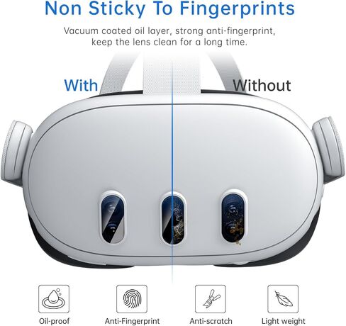 غطاء عدسة Zybervr لـ Quest 3، غطاء عدسة عالي الدقة رفيع للغاية لـ Meta Quest 3، واقي كاميرا مضاد للخدش لـ Oculus Quest 3، ملحقات لـ Meta Quest 3، واقي عدسة in Kuwait