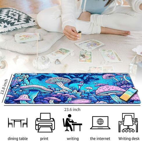 فطر رائع للوحة ماوس MTG & TCG، BFDHGQZC 24 بوصة × 14 بوصة حصيرة لعب لألعاب بطاقات التداول MTG/RPG/CCG مفارش طاولة مثالية لألعاب البطاقات وألعاب الفيديو ومكتب الكمبيوتر in Kuwait