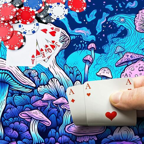 فطر رائع للوحة ماوس MTG & TCG، BFDHGQZC 24 بوصة × 14 بوصة حصيرة لعب لألعاب بطاقات التداول MTG/RPG/CCG مفارش طاولة مثالية لألعاب البطاقات وألعاب الفيديو ومكتب الكمبيوتر in Kuwait