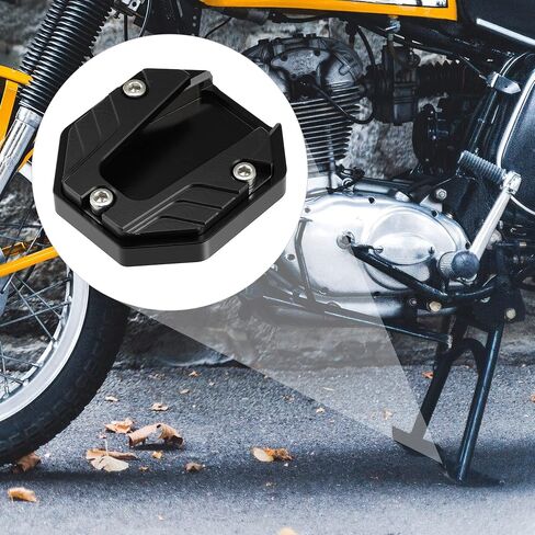X AUTOHAUX Universal Motorcycle Kickstand Pad CNC Side Stand Foot Extension Support Plate أسود in Saudi Arabia
