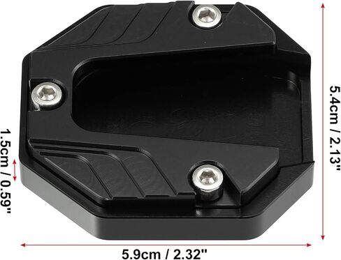 X AUTOHAUX Universal Motorcycle Kickstand Pad CNC Side Stand Foot Extension Support Plate أسود in Saudi Arabia