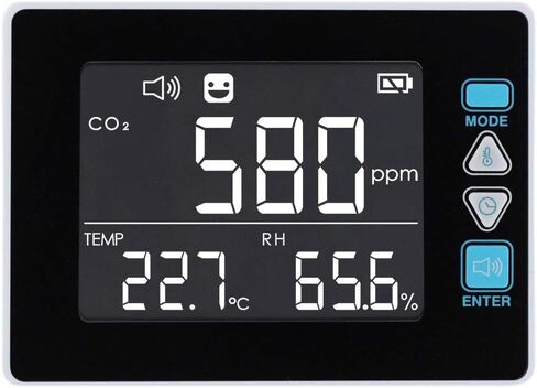 PerfectPrime CO2390، جهاز قياس جودة الهواء الداخلي USB ثاني أكسيد الكربون ودرجة حرارة الهواء ومسجل بيانات الرطوبة/مقياس الحرارة/مقياس الرطوبة مع بطاقة SD in Kuwait