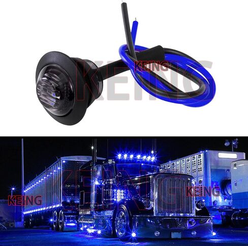 KEING 50X 3/4 بوصة أضواء علامة المقطورة عدسة مدخنة كهرمان 3 LED مصباح علامة جانبية للمقطورة مصابيح تشغيل مقطورة مستديرة لشاحنة RV Lorry Pickup Camper ملحقات مصابيح ماركر خارجية مقاومة للماء in Kuwait