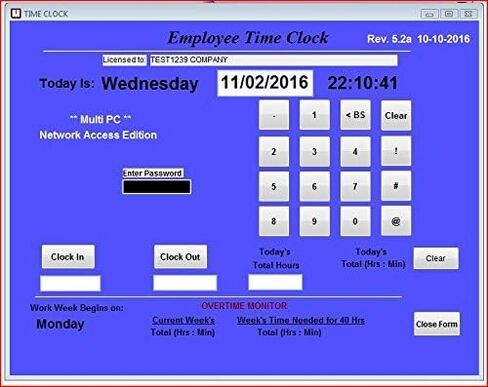Small Business Employee Time Clock Software, MULTIPLE PC Access license on a Network, | *NO MONTHLY FEES* | Up to 100 Employees | (Windows 11,10, 8, 7 & Server 2022, 2019, 2016) in Saudi Arabia