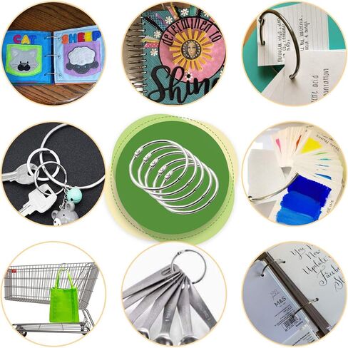 حلقات تجليد الكتب 5 سم - ForTomorrow 30 حزمة معدنية فضفاضة من أوراق الموثق حلقة سلسلة مفاتيح فضية من النيكل لبطاقات فلاش الفهرس، مدرسة المكتب in Kuwait