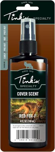 رائحة غطاء الطاقة ريد فوكس-بي من تينك | زجاجة رذاذ سعة 4 أونصة | إكسسوارات الصيد، مزيل طبيعي للرائحة + مانع رائحة لرائحة الإنسان | تطبيق سهل لمعدات الصيد أو الملابس أو الأحذية in Kuwait