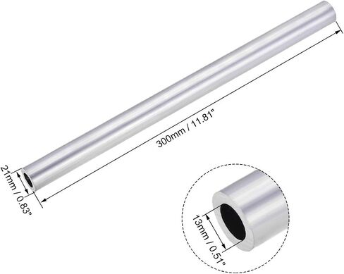 uxcell 6063 Aluminum Round Tube, 21mm OD 18mm Inner Dia 300mm Length Seamless Straight Tubing 2 Pcs in Saudi Arabia