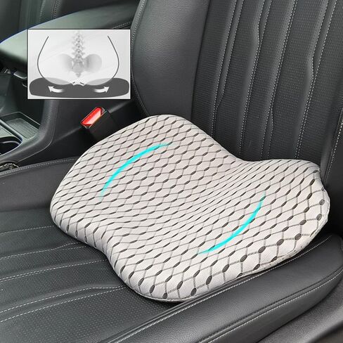 وسادة مقعد السيارة من ANSDMO المصنوعة من الإسفنج الذكي - وسادة مقعد السيارة لسائق مقعد السيارة - وسادة مقعد السيارة لتخفيف آلام أسفل الظهر وعظم الذيل - للسفر في السيارة والرحلات الطويلة (أسود) in Saudi Arabia