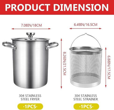 LNQ LUNIQI Deep Fryer Pot with Lid and Basket Stainless Steel Asparagus Steamer Pot 2 in 1 Fry Pot with Mesh Steamer For French Fries, Chicken, Cooking Vegetables in Saudi Arabia
