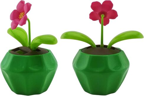 - Solar Powered Dancing Flowers, (Set of 2) - Red Daisy and Sunflower in Gold and Green Decorative Pots - Solar Dancing Toy, Car Dashboard Toy, Desk Decoration, or Window Decorations. in Saudi Arabia