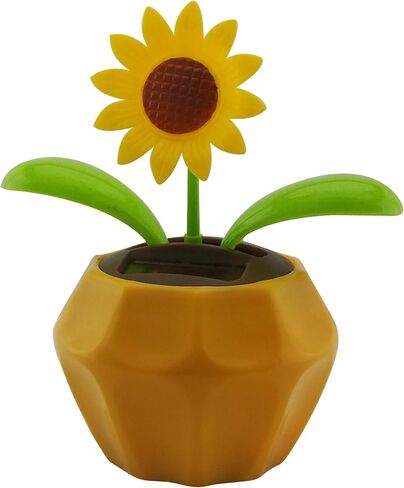- Solar Powered Dancing Flowers, (Set of 2) - Red Daisy and Sunflower in Gold and Green Decorative Pots - Solar Dancing Toy, Car Dashboard Toy, Desk Decoration, or Window Decorations. in Saudi Arabia