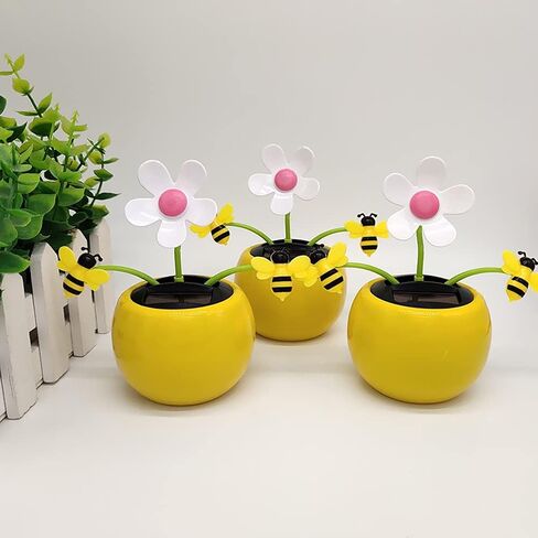 Solar Dancing Flower Sunflower Toys, Solar Dancing Ornament, Car Swinging Dancing Toy Car Windowsill Decoration Honey Bee Swing Toys Solar Power Kits in Saudi Arabia