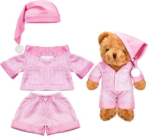 Civaner Pink Stripe Bear Clothes Stuffed Animal Clothes 12 -16 Inch Build a Lovely Cute Bear Clothes Stuffed Animal Clothing and Accessories Fit in Saudi Arabia