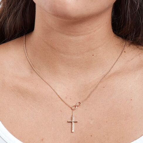 Dear Ava Infinity First Holy Communion Necklace | Sympathy Gift For Teen Girls | Sterling Silver Modern Jewelry Cross Pendant with Heartfelt Card | 1st confirmation Catholic Gifts for Kids in Saudi Arabia