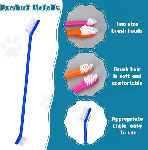 طقم تنظيف أسنان الكلاب 10 قطع من كاليون، فرشاة أسنان مزدوجة الرأس للحيوانات الأليفة، فرشاة أسنان متعددة الألوان للقطط، فرشاة أسنان محمولة للكلاب، طقم تنظيف أسنان ناعم للكلاب والقطط وتنظيف أسنان الحيوانات الأليفة والعناية بالأسنان in Kuwait