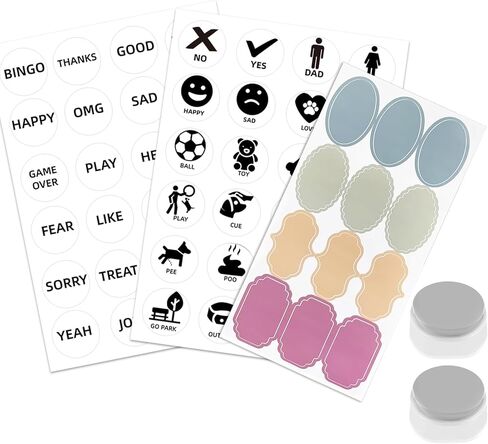 Dog Talking Buttons Stickers - Pet Communication Buttons Stickers 60pcs Removable Custom Recordable Training Speak Button Labels in Kuwait