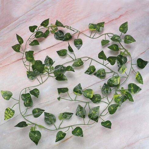 Repta Vines Flexible Bend Long Vines Artificial Fake Leaves Habitat Decor for Lizard Frogs Snakes and More Reptiles(Green Leaf) in Saudi Arabia