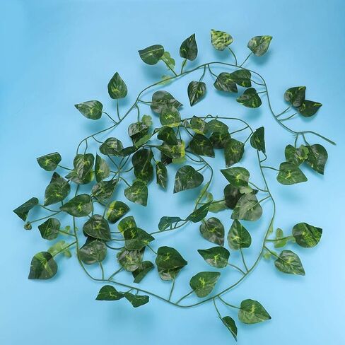 Repta Vines Flexible Bend Long Vines Artificial Fake Leaves Habitat Decor for Lizard Frogs Snakes and More Reptiles(Green Leaf) in Saudi Arabia