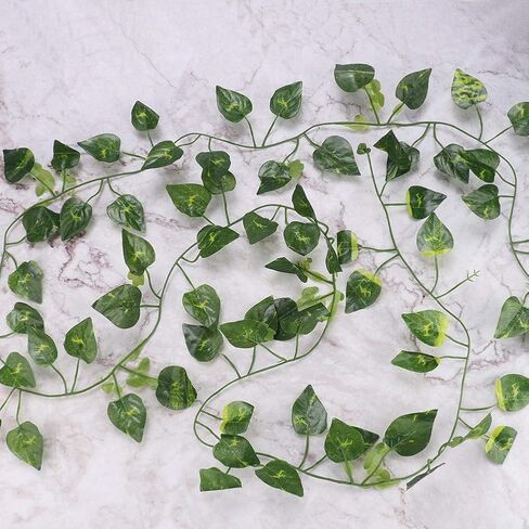 Repta Vines Flexible Bend Long Vines Artificial Fake Leaves Habitat Decor for Lizard Frogs Snakes and More Reptiles(Green Leaf) in Saudi Arabia