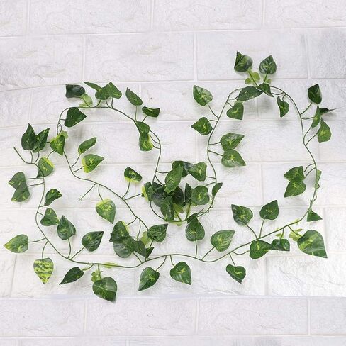 Repta Vines Flexible Bend Long Vines Artificial Fake Leaves Habitat Decor for Lizard Frogs Snakes and More Reptiles(Green Leaf) in Saudi Arabia
