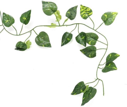 Repta Vines Flexible Bend Long Vines Artificial Fake Leaves Habitat Decor for Lizard Frogs Snakes and More Reptiles(Green Leaf) in Saudi Arabia