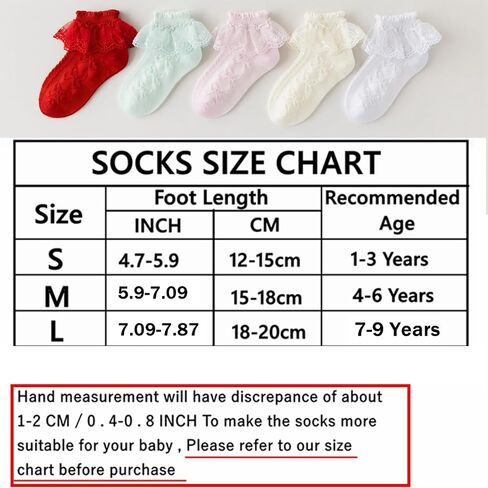WBZOTSS 5 Pairs Girls Mesh Ruffle Lace Trim Cotton Socks Frilly Ankle Socks Princess Style Dress Socks for Toddler Girls in Saudi Arabia