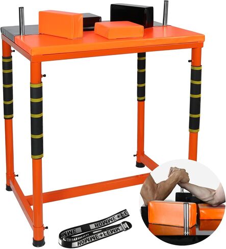 HUCOVIN Arm Wrestling Battle Table with Wrist Strap Arm Strength Training Equipment for Home Gym Office Club (Black & Orange) in Kuwait