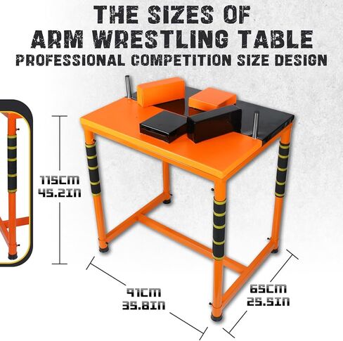 HUCOVIN Arm Wrestling Battle Table with Wrist Strap Arm Strength Training Equipment for Home Gym Office Club (Black & Orange) in Kuwait