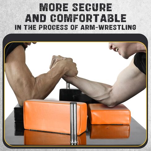 HUCOVIN Arm Wrestling Battle Table with Wrist Strap Arm Strength Training Equipment for Home Gym Office Club (Black & Orange) in Kuwait