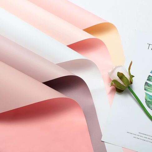 Fainne Flower Wrapping Paper Floral Bouquet Wrapping Paper Florist Supplies Waterproof Double Sided Color Packaging Paper for Mother's Day Wedding Bouquet Wrap Supplies(50 Pcs) in Saudi Arabia