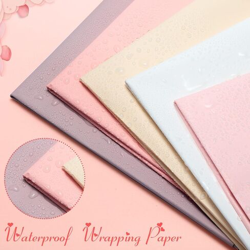 Fainne Flower Wrapping Paper Floral Bouquet Wrapping Paper Florist Supplies Waterproof Double Sided Color Packaging Paper for Mother's Day Wedding Bouquet Wrap Supplies(50 Pcs) in Saudi Arabia