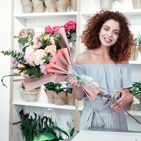 Fainne Flower Wrapping Paper Floral Bouquet Wrapping Paper Florist Supplies Waterproof Double Sided Color Packaging Paper for Mother's Day Wedding Bouquet Wrap Supplies(50 Pcs) in Saudi Arabia