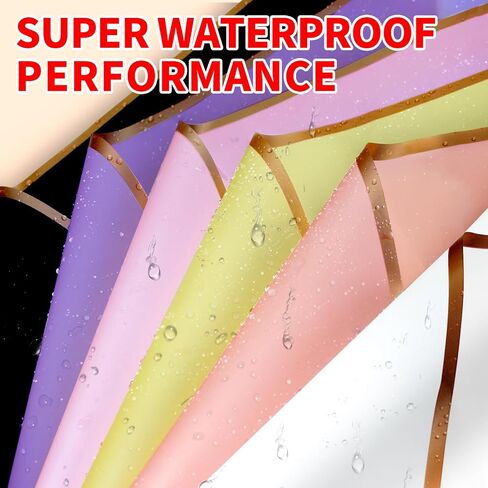 JILASIR 40 Sheets Floral Wrapping Paper, Waterproof Flower Bouquet Wrapping Paper Kits, Flower Paper Wrap for Wedding Mother's Day Graduation Birthday Gifts, Florist Supplies Packaging Paper, 6 Colors in Saudi Arabia