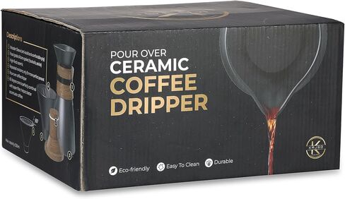 kajso Pour Over Ceramic Coffee Dripper - Handmade Porcelain Slow Filter Cone for Travel, Camping, Office, Home, Coffee Maker Brew in Saudi Arabia