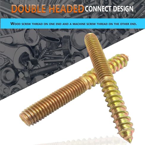 10Pcs Hanger Bolts Double Headed Bolts Kit,with (M8x1.25mm) Hanger Bolt Driver, Hanger Bolts for Wood Furniture(M8x60mm) in Saudi Arabia