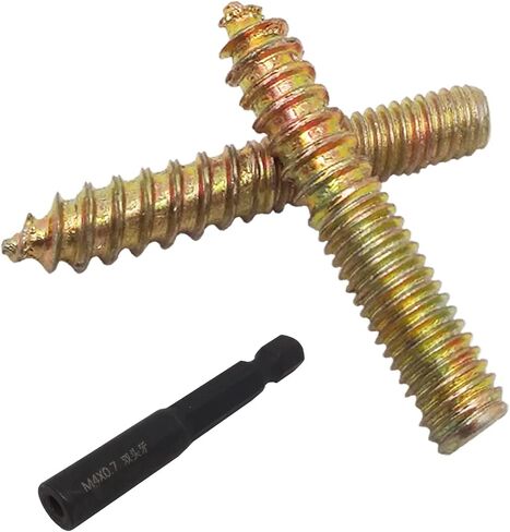 10Pcs Hanger Bolts Double Headed Bolts Kit,with (M8x1.25mm) Hanger Bolt Driver, Hanger Bolts for Wood Furniture(M8x60mm) in Saudi Arabia