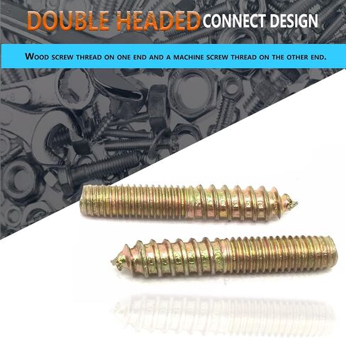 10Pcs Hanger Bolts Double Headed Bolts Kit,with (M8x1.25mm) Hanger Bolt Driver, Hanger Bolts for Wood Furniture(M8x60mm) in Saudi Arabia