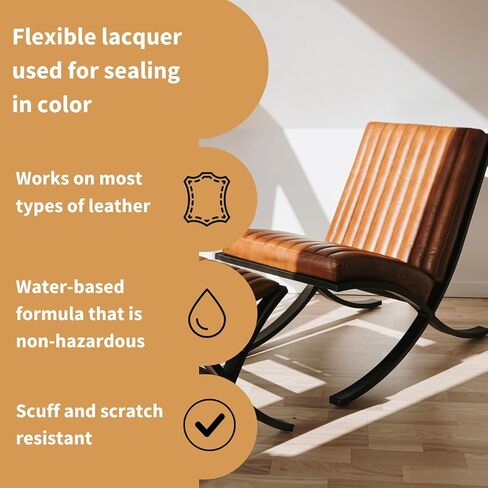 Leather Finish Gloss | Seals and Protects Leather | Suitable for Leather Sofas, Car Interiors, Handbags | Flexible Lacquer That Prevents Scratches and Scuffs | Gloss Finish (250 ml / 8.5 oz) in Saudi Arabia
