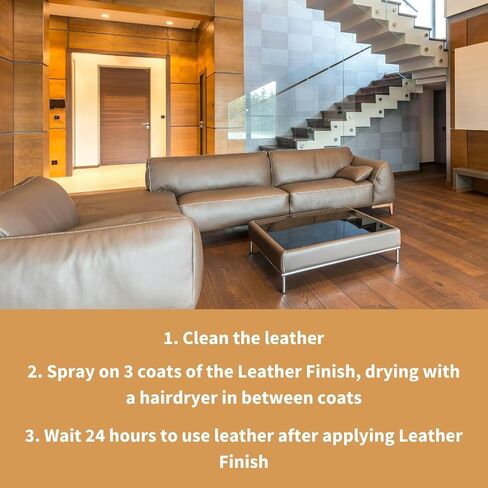 Leather Finish Gloss | Seals and Protects Leather | Suitable for Leather Sofas, Car Interiors, Handbags | Flexible Lacquer That Prevents Scratches and Scuffs | Gloss Finish (250 ml / 8.5 oz) in Saudi Arabia