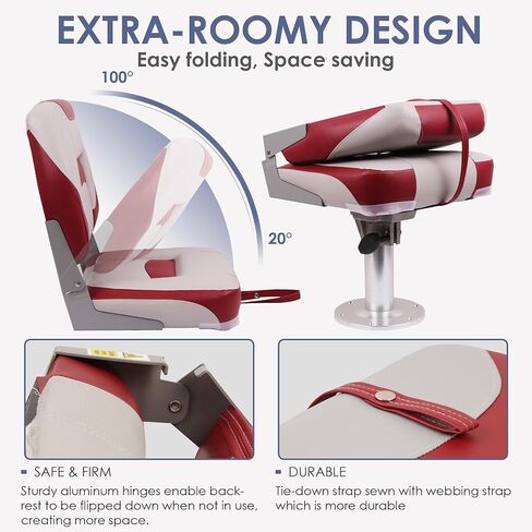 مقعد قارب سبورتيك ديلوكس منخفض الظهر، مقعد قارب صيد قابل للطي باللون البني/الرمل (مقعدين) in Kuwait