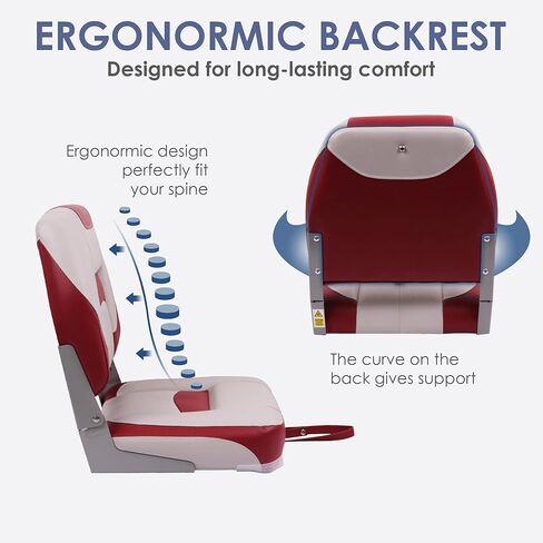 مقعد قارب سبورتيك ديلوكس منخفض الظهر، مقعد قارب صيد قابل للطي باللون البني/الرمل (مقعدين) in Kuwait