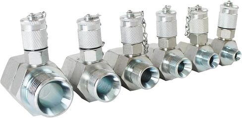 SINOCMP BSPP 6 Pack Hydraulic Swivel Run Tees Hydrulic Tee Connector BSPP Tester Tee Coupling Set for Excavator Construction Machinery Hydraulic System in Saudi Arabia