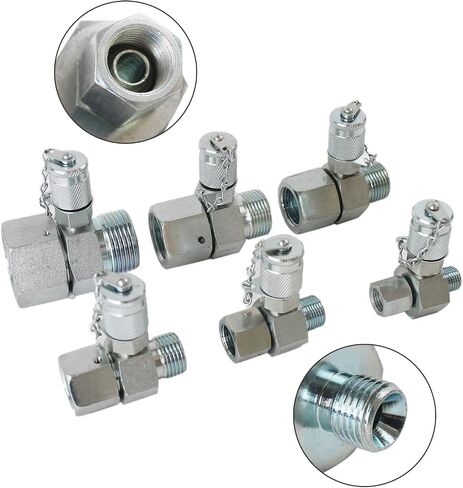 SINOCMP BSPP 6 Pack Hydraulic Swivel Run Tees Hydrulic Tee Connector BSPP Tester Tee Coupling Set for Excavator Construction Machinery Hydraulic System in Saudi Arabia