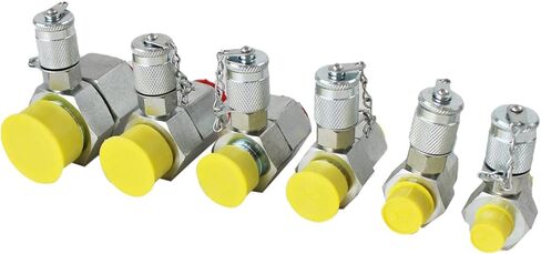SINOCMP BSPP 6 Pack Hydraulic Swivel Run Tees Hydrulic Tee Connector BSPP Tester Tee Coupling Set for Excavator Construction Machinery Hydraulic System in Saudi Arabia